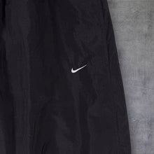 Load image into Gallery viewer, Nike Mini Swoosh Logo Black Gorpcore Straight Cuff Baggy Tracksuit Pants Bottoms
