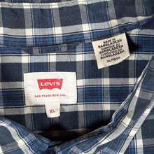 Load image into Gallery viewer, Levi's Classic Blue Mix White Check Long Sleeve Button-Down Cotton Shirt
