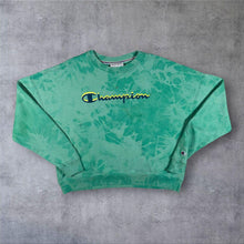 Load image into Gallery viewer, Champion Classic Big Logo Spellout Graphic Tie Dye Crewneck Sweatshirt
