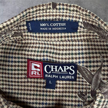 Load image into Gallery viewer, Vintage Chaps Ralph Lauren Mallard Duck Hunting AOP Houndstooth Shirt L 90s
