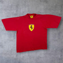 Load image into Gallery viewer, Vintage Ferrari T Shirt Red 1996 F1 Shield Logo Faded 90s Distressed
