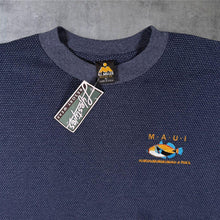 Load image into Gallery viewer, Vintage 90's H.L.Miller Gold "Maui" Hawaii USA Tourist Embroidered Blue T-Shirt

