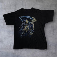 Load image into Gallery viewer, Vintage American Flag Gothic Fantasy Grim Reaper Graphic T-Shirt
