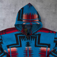 Load image into Gallery viewer, Vintage Tejidos Rumiñahui Native American Aztec Pattern Blanket Zip Hoodie
