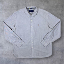 Load image into Gallery viewer, Ralph Lauren Classic Grey Blue Long Sleeve Cotton Button-Up Shirt
