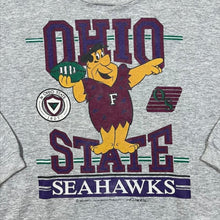 Load image into Gallery viewer, Vintage 1991 Ohio State Fred Flintstone Sweatshirt Small Eureka Hanna Barbera 90s
