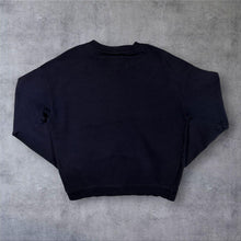 Load image into Gallery viewer, United Colors of Benetton Sweatshirt M Navy Blue Crew Neck Minimal Logo Mens

