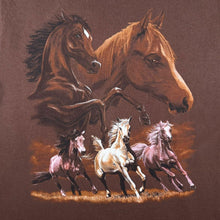 Load image into Gallery viewer, Jerzees Horse Animal Nature Wildlife Graphic Brown Cotton T-Shirt
