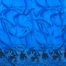 Load image into Gallery viewer, Early 00's Identic Y2K Dolphin Ocean Water Patterned Blue Short Sleeve Shirt
