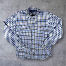 Load image into Gallery viewer, Ralph Lauren "Classic Fit" Navy Blue White Check Cotton Long Sleeve Button-Down Shirt
