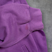 Load image into Gallery viewer, Vintage Damart Embroidered Floral Flower Motif Button Down Purple Sweatshirt
