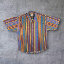Load image into Gallery viewer, Vintage Trader Jeans Co Striped Shirt M Multicolour 90s Retro Short Sleeve
