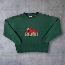 Load image into Gallery viewer, Vintage Sesame Street "Elmo" Embroidered TV Show Green Crewneck Sweatshirt
