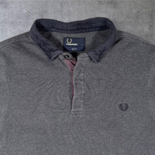 Load image into Gallery viewer, Fred Perry "Slim Fit" Mini Laurel Logo Grey Long Sleeve Polo Shirt
