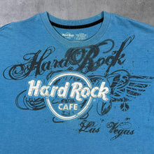 Load image into Gallery viewer, Hard Rock Cafe "Las Vegas" Tourist Souvenir Spellout Graphic Blue T-Shirt
