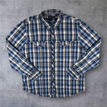 Load image into Gallery viewer, INC International Concepts Mens XL Western Shirt Blue Plaid Pearl Snap Cowboy

