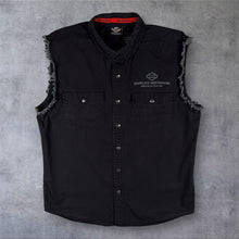 Load image into Gallery viewer, Harley Davidson MotorClothes Sleeveless Shirt L Black 1903 Biker Raw Edge Y2K
