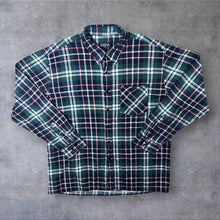 Load image into Gallery viewer, Vintage 90s Vesta Flannel Shirt Mens XL 44 Green Tartan Plaid Grunge Cotton

