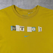 Load image into Gallery viewer, Nike Just Do It Logo Spellout Graphic Yellow Cotton Short Sleeve T-Shirt

