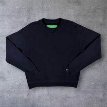 Load image into Gallery viewer, United Colors of Benetton Sweatshirt M Navy Blue Crew Neck Minimal Logo Mens
