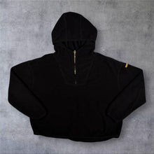Load image into Gallery viewer, Barbour International "Aldea Overlayer" 1/4 Zip Black Fleece Hoodie
