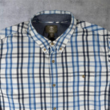 Load image into Gallery viewer, Timberland Regular Fit Blue White Black Check Cotton Long Sleeve Button-Down Shirt
