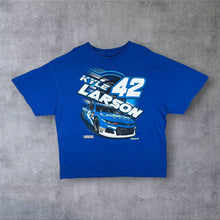 Load image into Gallery viewer, Nascar Chip Ganassi Racing "Kyle Larson" Motorsports Graphic Blue Cotton T-Shirt
