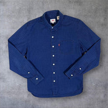 Load image into Gallery viewer, Levi’s Classic Navy Blue Check Long Sleeve Cotton Shirt
