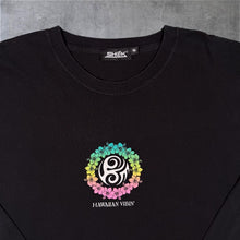 Load image into Gallery viewer, SHOK Hawaiian Vibin' Surfer Y2K Style Tribal Graphic Long Sleeve Black T-Shirt
