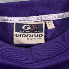Load image into Gallery viewer, Vintage Giorgio Local Boyz Embroidered Spellout Purple Crewneck Sweatshirt
