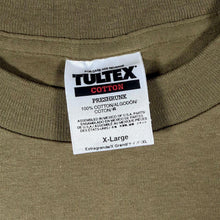 Load image into Gallery viewer, Vintage Tultex "Hang Loose" Surfer Y2K Skater Slogan Graphic Khaki Green T-Shirt
