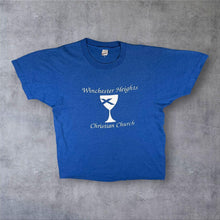 Load image into Gallery viewer, Vintage 80s Christian Church T-Shirt Screen Stars Single Stitch Large Blue
