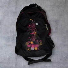 Load image into Gallery viewer, 00's Adidas Floral Spellout Graphic Black Pink Rucksack Backpack Bag
