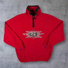 Load image into Gallery viewer, Vintage 90s Bogner Sport 1/4 Zip Fleece Red Embroidered Horse Ski Pullover L
