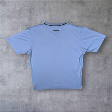 Load image into Gallery viewer, 00's Umbro Classic Embroidered Mini Logo V-Neck Blue T-Shirt
