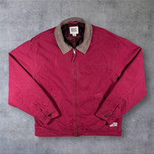 Load image into Gallery viewer, BDG Urban Outfitters Alba Worker Jacket M Red Canvas Corduroy Collar Workwear
