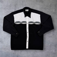Load image into Gallery viewer, Vintage Picalino Model Western Style Embroidered Black White Long Sleeve Shirt
