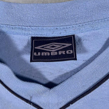 Load image into Gallery viewer, 00's Umbro Classic Embroidered Mini Logo V-Neck Blue T-Shirt
