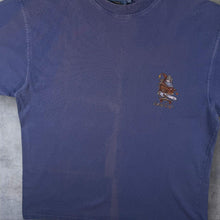 Load image into Gallery viewer, Early 00's Weird Fish Chainsaw Cartoon Graphic Faded Blue Cotton T-Shirt
