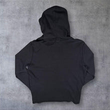 Load image into Gallery viewer, Polo Ralph Lauren XL Washed Black Waffle Thermal Hoodie Red Pony
