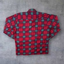 Load image into Gallery viewer, Vintage Jean Chaval Flannel Shirt L XL Red Green Tartan Plaid 100% Cotton 90s
