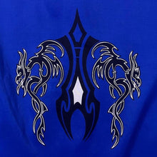 Load image into Gallery viewer, Vintage Y2K Goth Dragon Shirt Blue Tribal Skater Rave 90s
