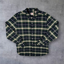 Load image into Gallery viewer, Levi's Navy Green White Yellow Check Long Sleeve Cotton Shirt
