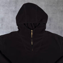 Load image into Gallery viewer, Barbour International "Aldea Overlayer" 1/4 Zip Black Fleece Hoodie
