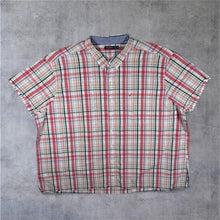 Load image into Gallery viewer, Nautica Red White Multi Check Button-Down Cotton Short Sleeve Shirt
