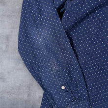 Load image into Gallery viewer, Levi's Navy Blue White Polka Dot Patterned Long Sleeve Cotton Shirt

