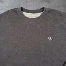 Load image into Gallery viewer, Champion Eco Classic Embroidered Mini Logo Grey Crewneck Sweatshirt
