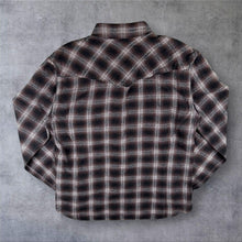 Load image into Gallery viewer, Klein Plus Homme Western Shirt 50 Brown Ombre Plaid Pearl Snap Japanese Archive
