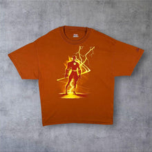 Load image into Gallery viewer, Hanes Beefy DC Comics Graphitti The Flash Superhero Orange Cotton T-Shirt
