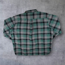 Load image into Gallery viewer, Vintage LL Bean Chamois Cloth Shirt XXL Green Plaid Heavyweight Flannel Workwear 2XL
